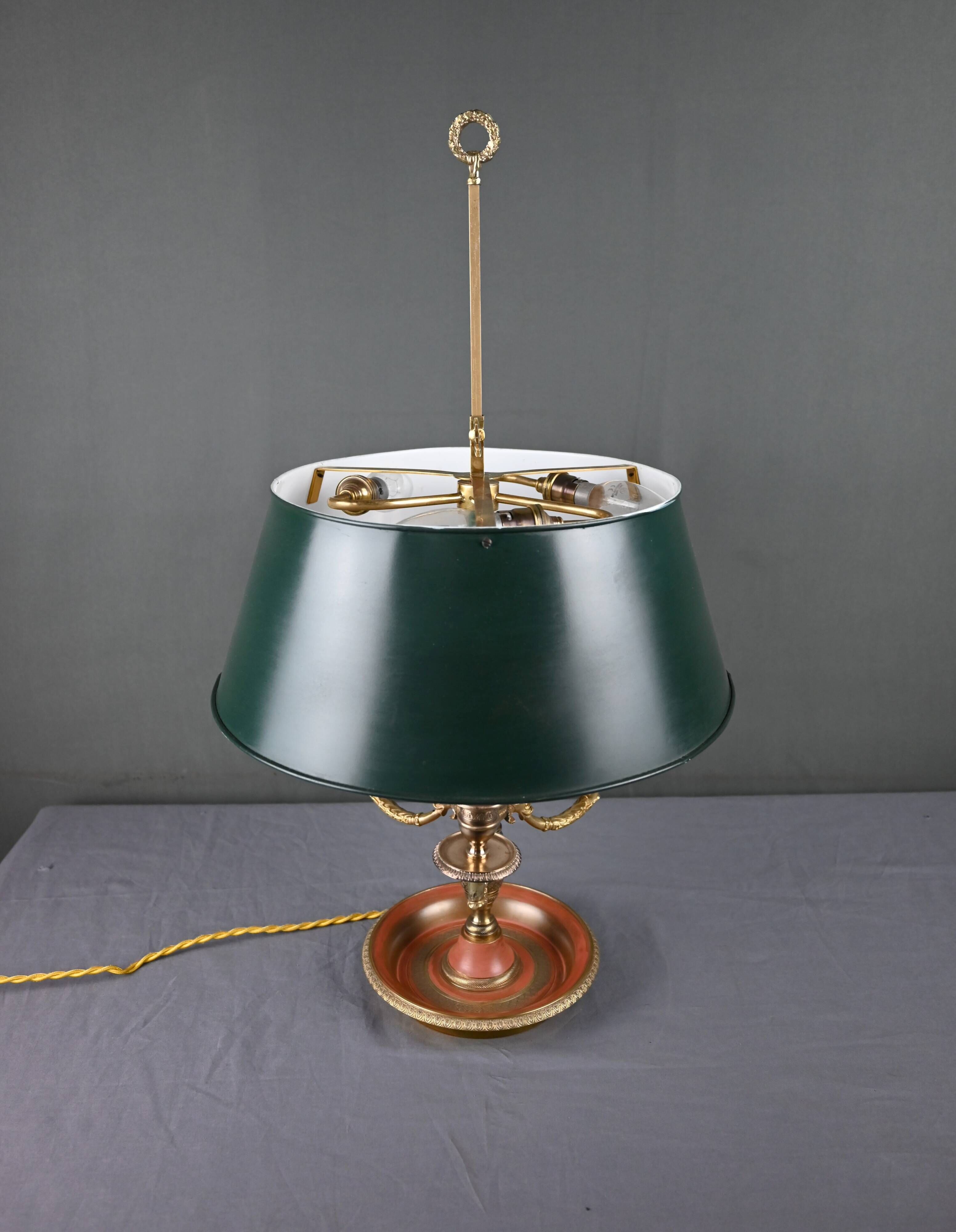 Bronze Bouillotte Lamp, Restoration Style – Early 20th Century