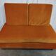 Vintage orange velvet bench from the 70s