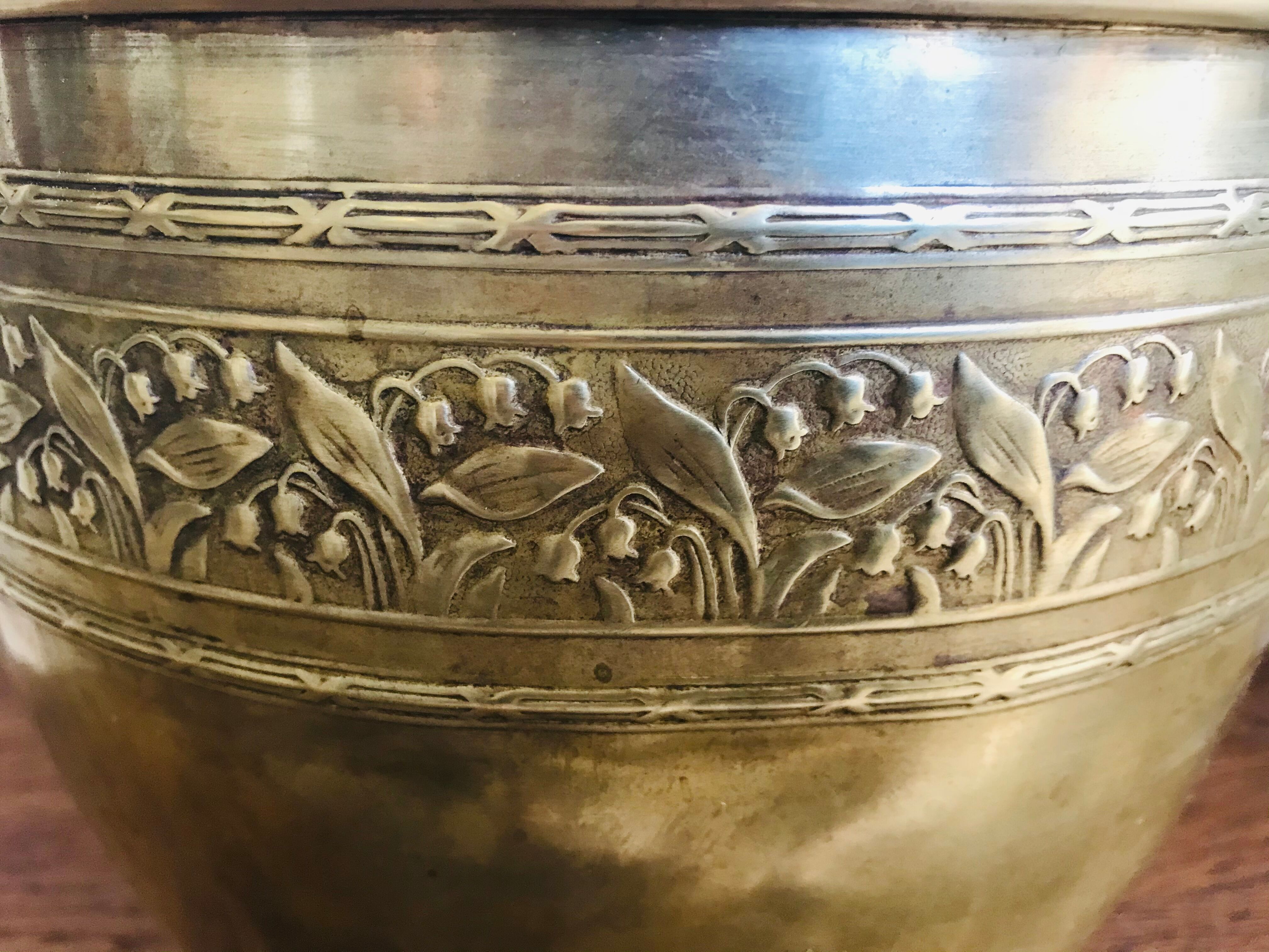 Early 20th century brass pot cover