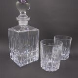 Whisky service: pitcher and 2 glasses