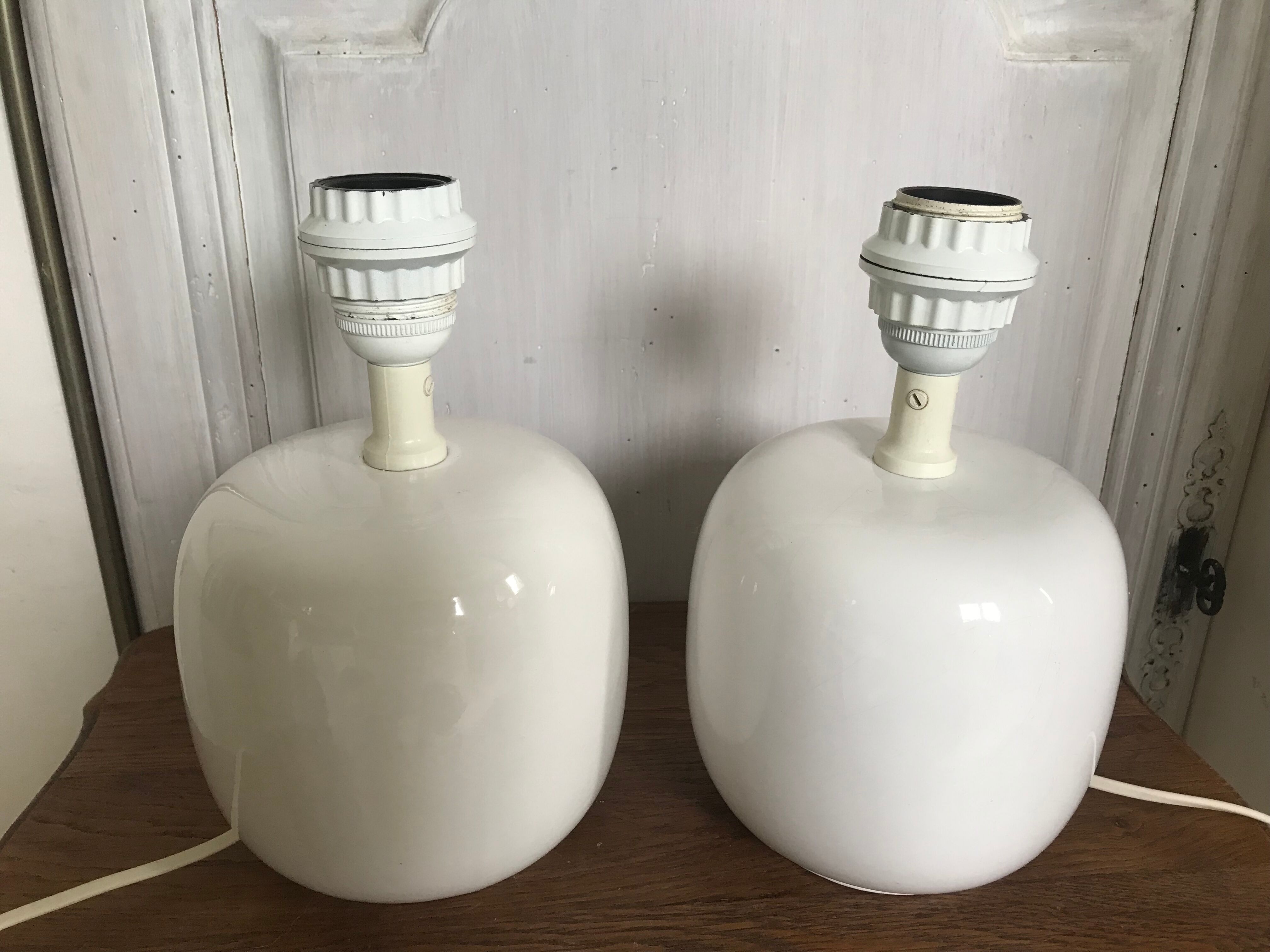 Pair of ceramic lamps