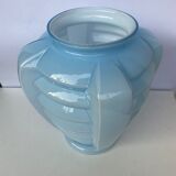 Passel-blue Art Deco vase in Skyscraper style