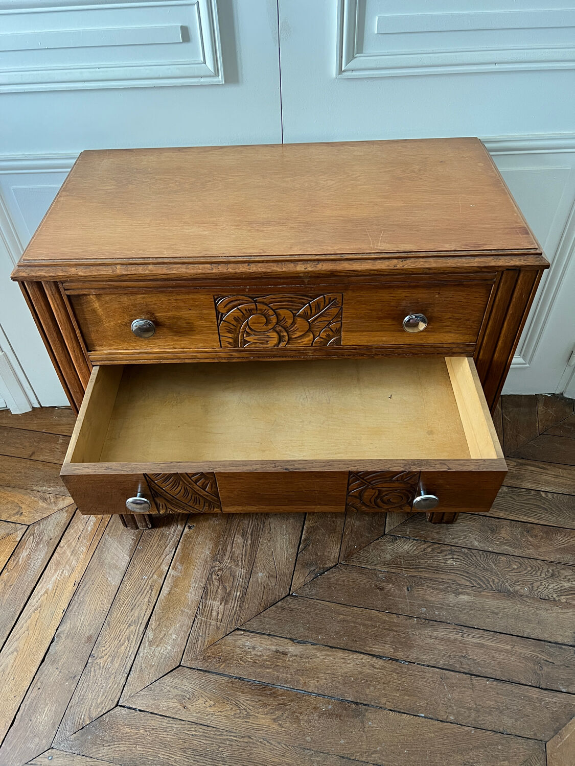 Art Deco style wooden chest of drawers