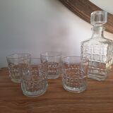 Vintage whiskey decanter and glasses