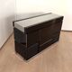 Willy Rizzo Dry Bar, Black Lacquer, Chrome, Leather, Italy circa 1970