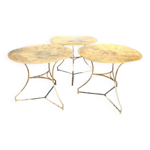 3 tables bistrot laiton