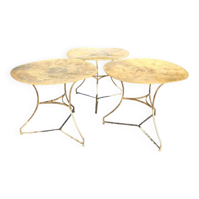 3 tables bistrot laiton