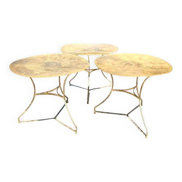 3 tables bistrot laiton