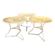 3 bistro tables brass