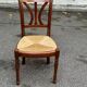 Louis XVI style chair in solid oak and straw.