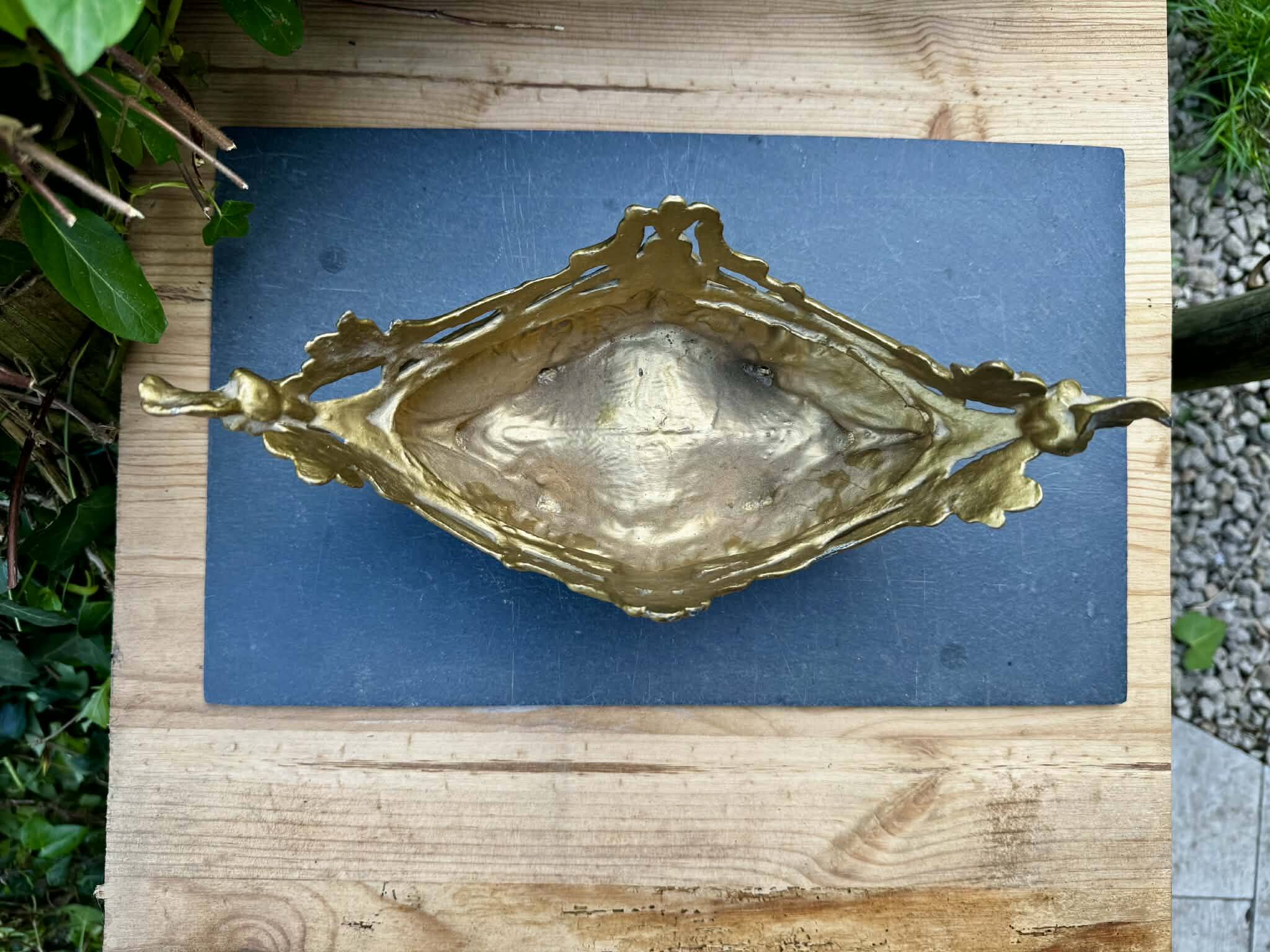 Brass planter woman Art Nouveau