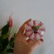 Murano paperweight millefiori and latticino twisted ribbons