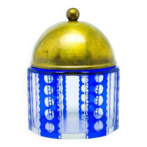 Bonbonnière Art Déco, en verre à double couche, laiton, Allemagne, années 1930