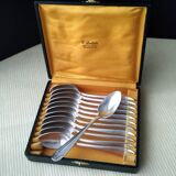 Set of 12 Art Deco silver-plated coffee spoons