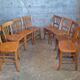 8 Bistro Chairs including 2 Authentic 1950s Solid Beech Luterma Chairs