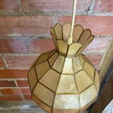 Suspension ancienne art Deco nacre & laiton 70’s