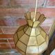 Vintage Art Deco pendant light in mother-of-pearl and brass, 1970s