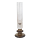 Soliflore en verre et pied marron fumé