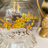 Baladeuse globe vintage en verre motifs fleurs
