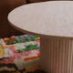 Organic shape travertine coffee table