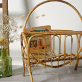 Old rattan magazines rack