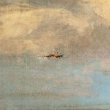 Landscape painting Tuscany 19th century.
