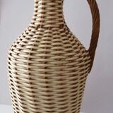 Vintage glass and wicker bottle
