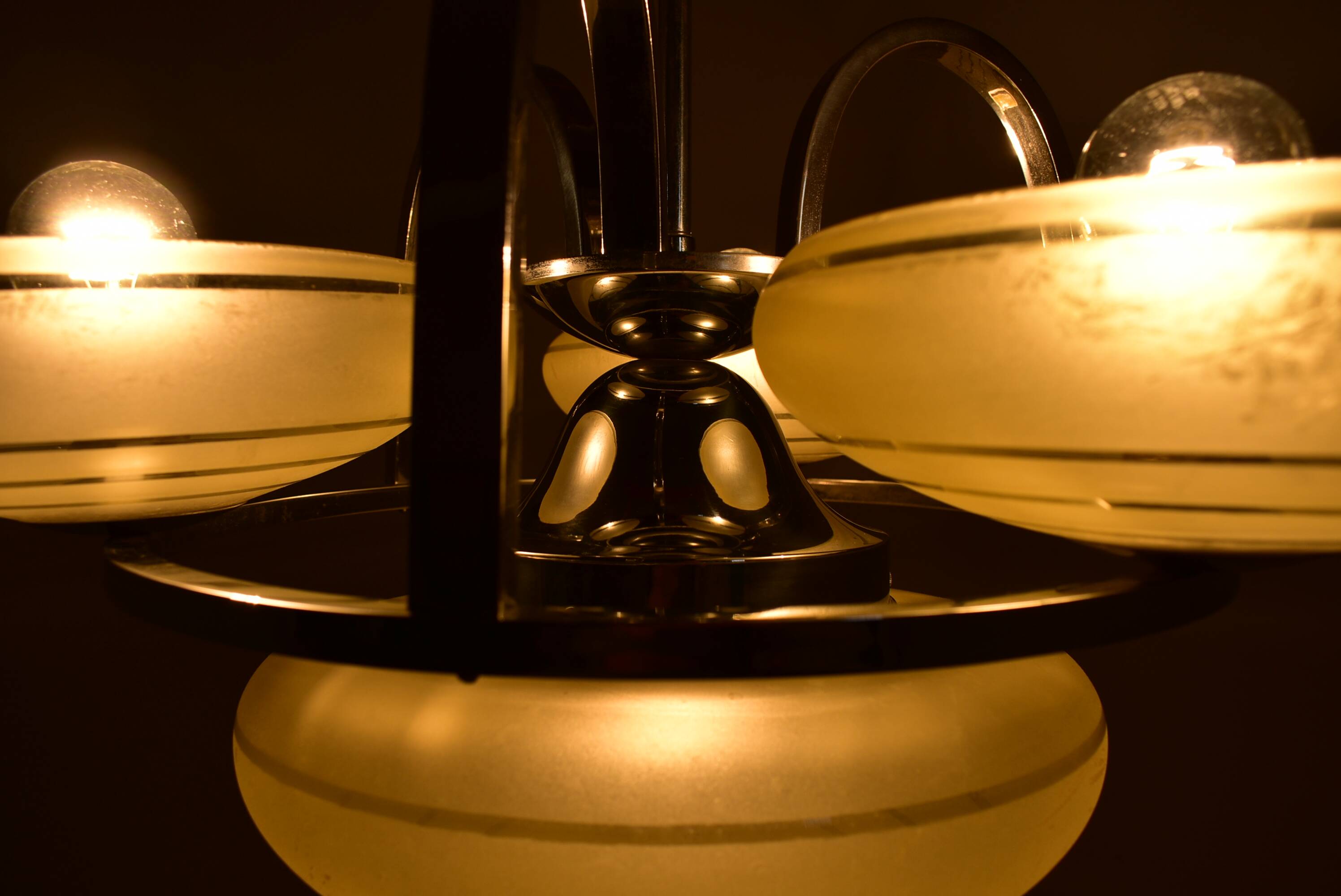 Art Deco Chandelier, Czechoslovakia , 1930s