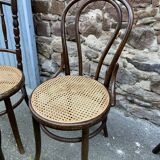 Set of 6 Thonet Fischel restaurant bistro chairs mismatch curved wood