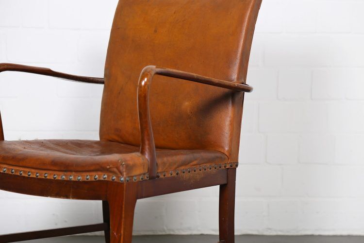 Vintage leather armchair of Danish design