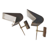 Pair of vintage 1950s wall lights signed M.D.