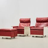 Dieter Rams Pair of Lounge Chairs + Ottoman 620 Series for Vitsoe 1962