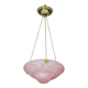 Pink Art Deco top quality pendant light with floral decorations, signed Degué