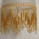 French vintage bronze effect single wall light with opaque beaded glass shade.