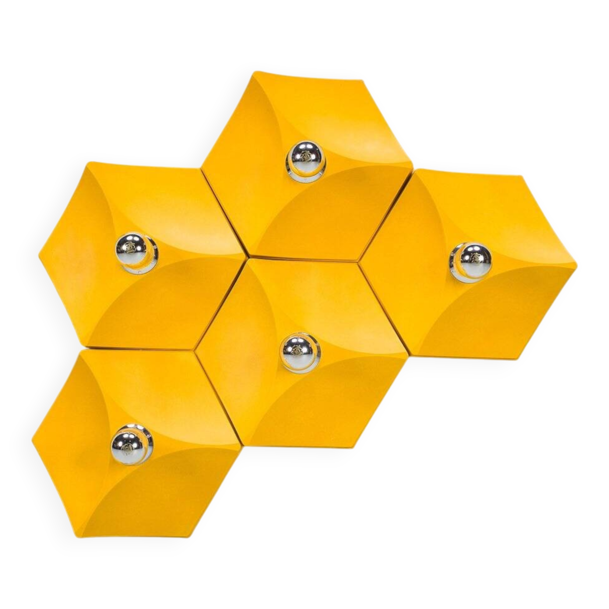 Vintage German hexagon wall lamp from Hoffmeister-Leuchten, 1970s