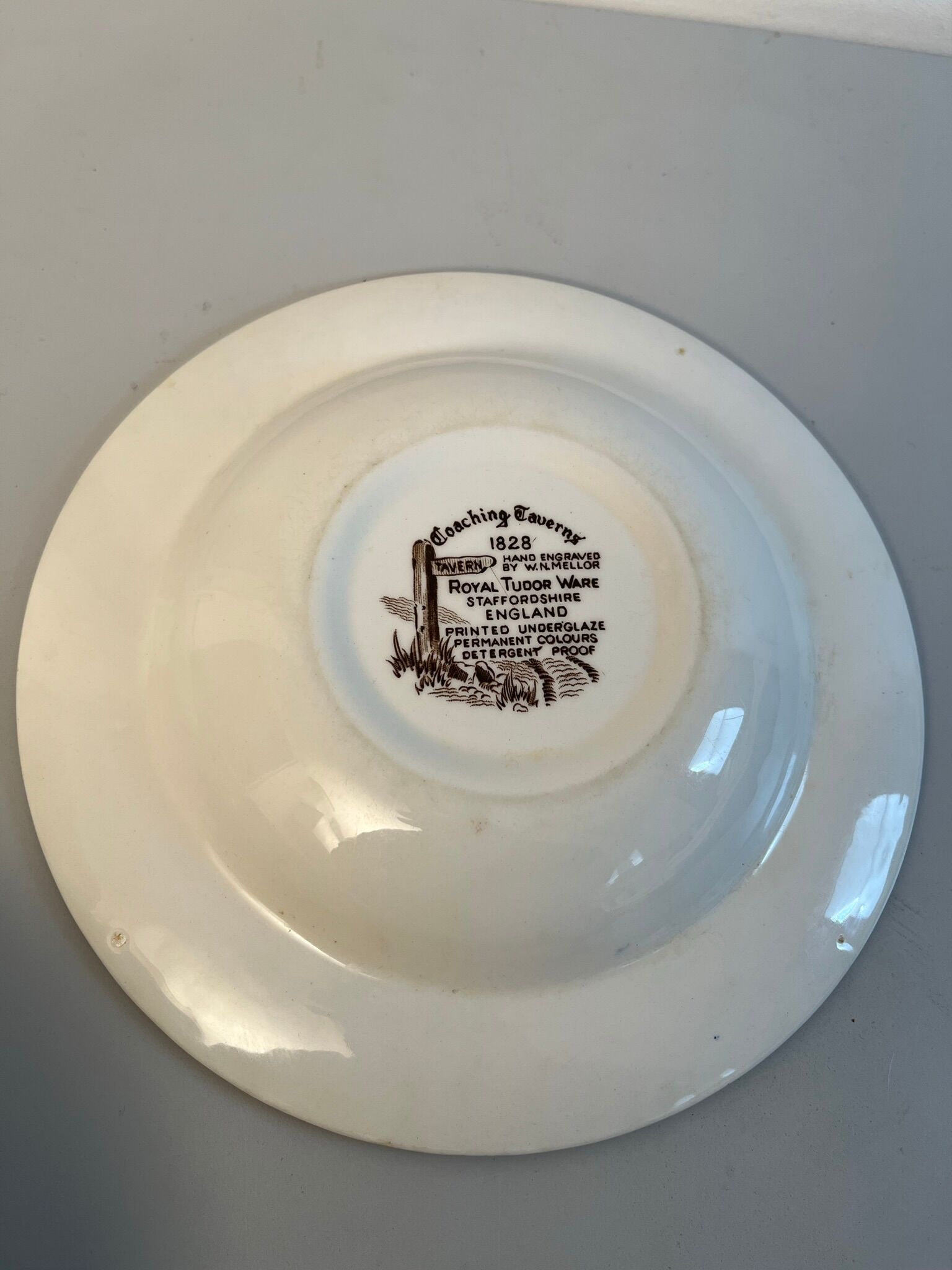 2 vintage Royal Tudor Staffordshire England hollow plates