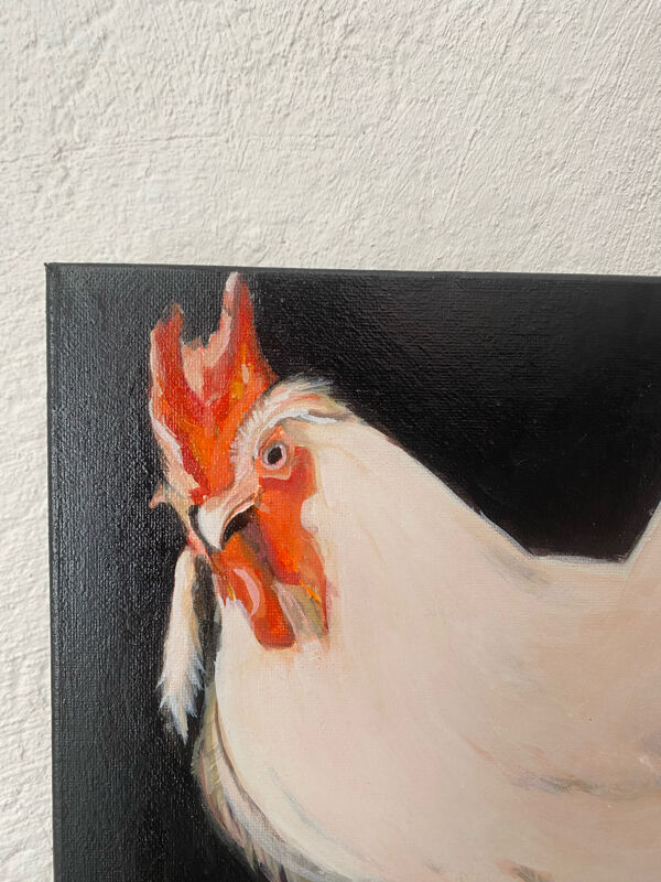 Coq portrait à l’huile sur toile