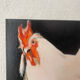 Rooster portrait in oil on canvas