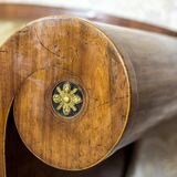 Canapé Biedermeier antique en vert avec des détails en laiton, 1860