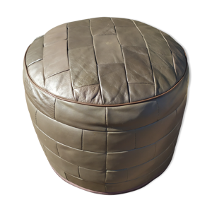 Pouf skaï gris