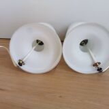 Set of 2 Vintage White Glass Table Lamp by Ivan Jakes, Czechoslovakia 1960s