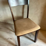 Set of 6 vintage wood and velvet chairs