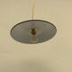 Old industrial black and white vintage enameled sheet metal pendant light
