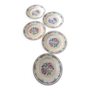 Lot de 5 assiettes 1930