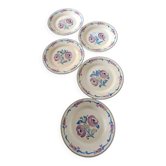 Set of 5 plates from 1930 signed Marcel Goupy