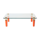 Table basse laque orange bronze verre signée Garouste & Bonetti 1995