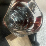 Vintage garnet glass geometric vase
