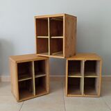 Set of 3 old workshop lockers