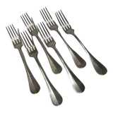 6 vintage silver metal forks