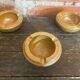 Set of 3 Vintage Beige Stoneware Ashtrays Made in France